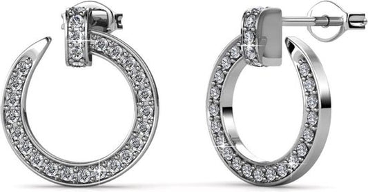 Yolora Damen Ohrringe mit Kalpa Camaka Kristallen - Silber - 18K Weißgold vergoldet - Damen Ohrstecker Silber - Ohrstecker - Schmuck - Luxuriöse Geschenkbox - Geschenkbox - Exklusive Geschenkbox - Schöne Geschenkverpackung