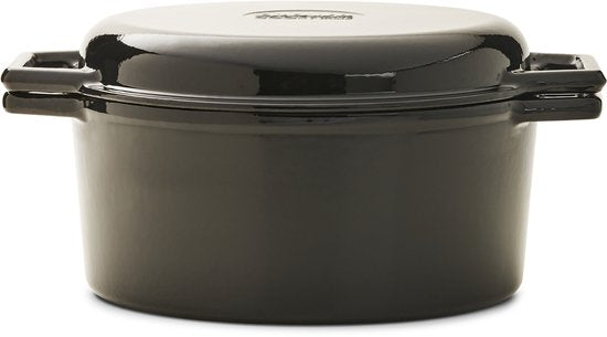 Crowd Cookware Tasman Dutch Oven Gusseisen Bräter – Mit Grilldeckel – Für alle Herdarten – Schwarz