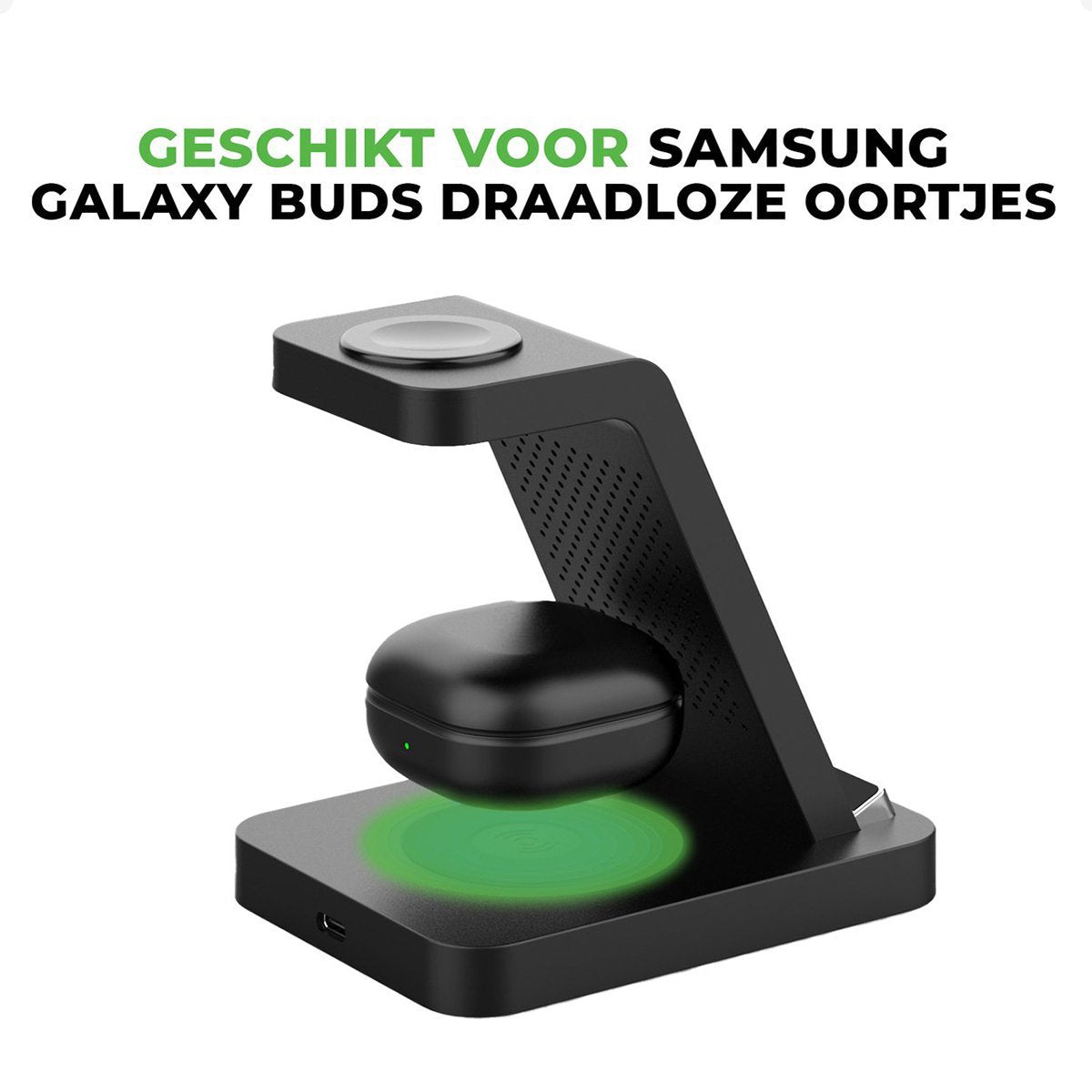 iSetchi Wireless 3-in-1 Ladestation - LED-Anzeige - 15W Schnellladung - Schwarz