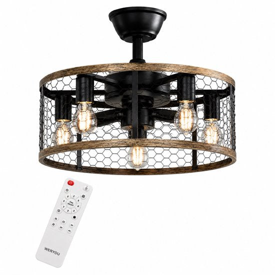 WERYOU® illuminAIR Deckenventilator – Deckenleuchte – Deckenventilator mit Fernbedienung – Deckenlampe – Deckenventilator mit Beleuchtung – Ventilatorlampe