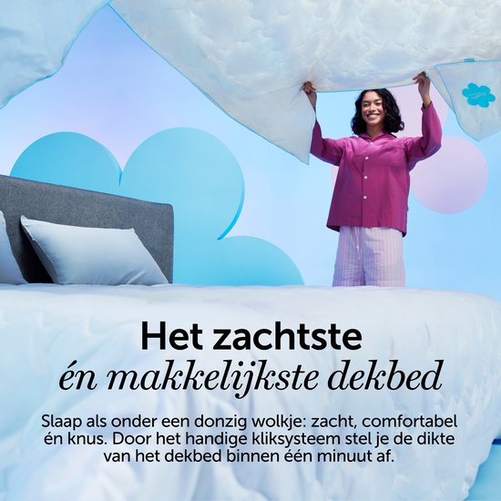 Cloudpillo Daunen- und Federbett 240 x 220 cm – 4-Jahreszeiten-2-in-1 – 15 % Entendaunen, 85 % Entenfedern – Daunendichte Baumwolle 233 TC – RDS & OEKO-TEX