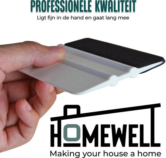 HomewellÂ¬Ã† Rakel mit Filz und Folienmesser - Gummirakel (Werkzeugset für Fensterfolien, Autofolien, Klebefolien, Küchenverpackungen) 10x7,5cm