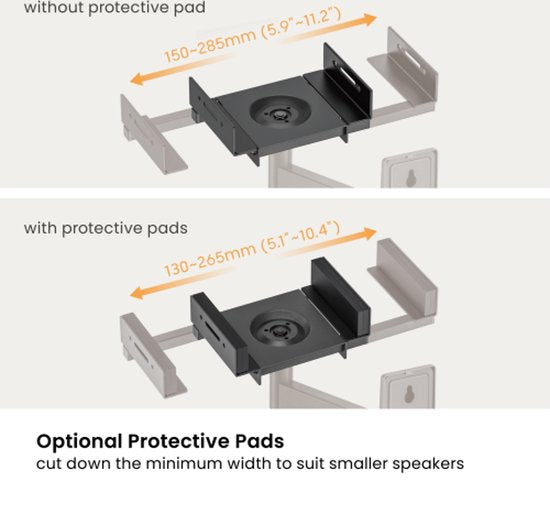 Lautsprecher-Wandhalterung universal - Wandmontage Lautsprecher - Lautsprecher-Wandhalterung - Wandmontage Lautsprecher - drehbar drehbar schwenkbar - 25 kg belastbar - 2er Set