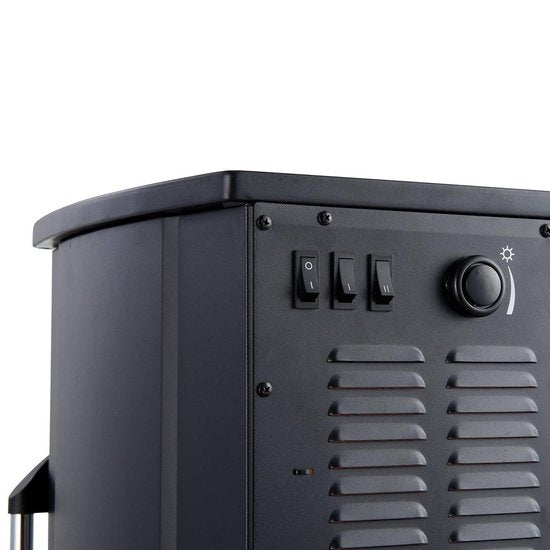MOA Elektrischer Kamin - Atmosphärischer Kamin & Heizung - 2000W - Realistische Flammen - Platz für Dekoration Holz - Schwarz