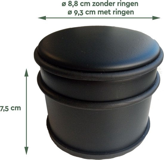 BRASQ Türstopper mit Rutschsicherung Schwarz 1,1 Kg - Für den Innen- und Außenbereich - Türpuffer mit Gummischutz Ø9 x 7,5 cm