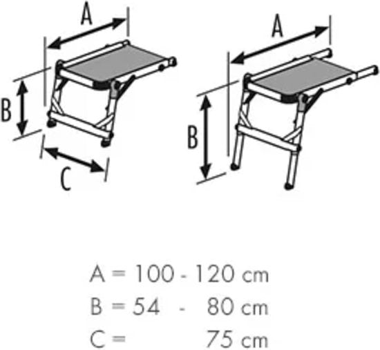 Hailo Plattform für Treppen - rutschfest - Max. 150 kg - 90 x 57 cm - Hailo TP1