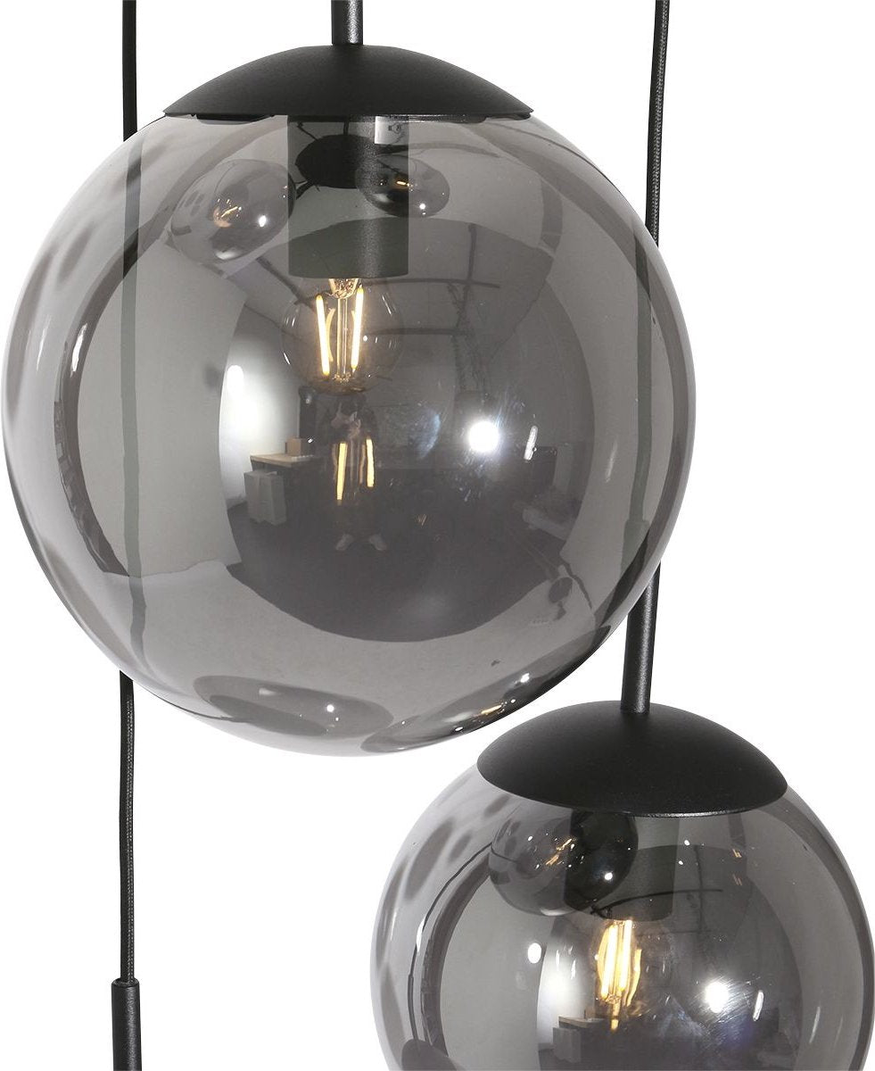 Steinhauer - Pendelleuchte - Bollique LED - schwarz - Glas Metall - Ø 40cm - E27 - 3123ZW