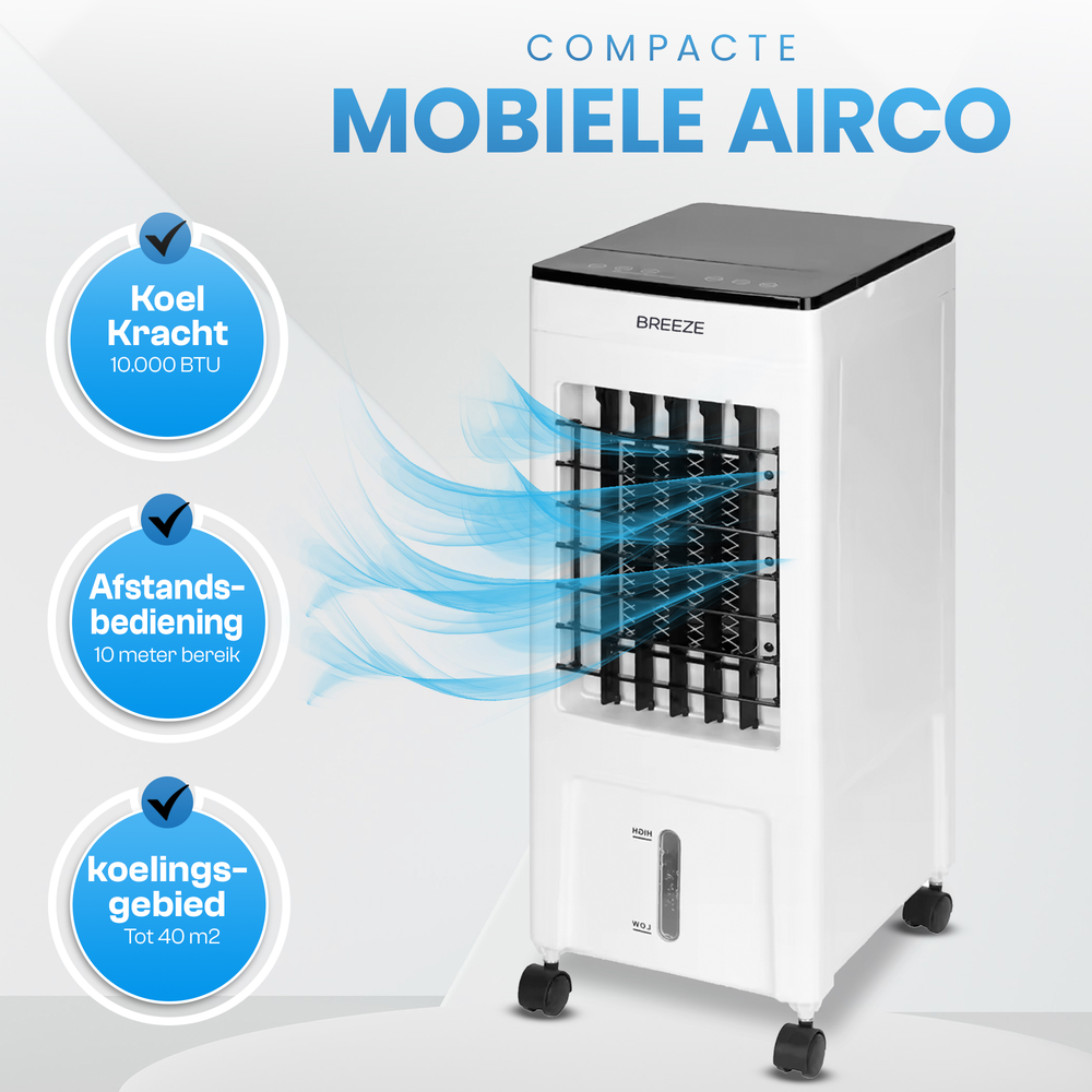 Breeze Mobile Air Conditioner 2.0 - 10.000 BTU - 35 x 30 x 68 cm - Weiß