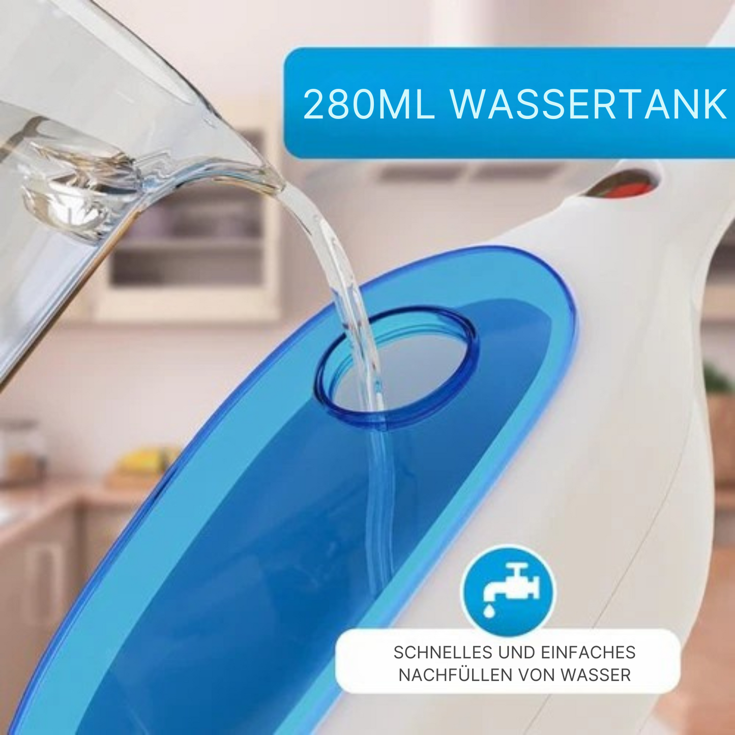 Strex - 12 in 1 Dampfreiniger/ Teppichreiniger/ Fleckenreiniger - entfernt 99,9% der Bakterien - 1200W - 350ml - Weiß