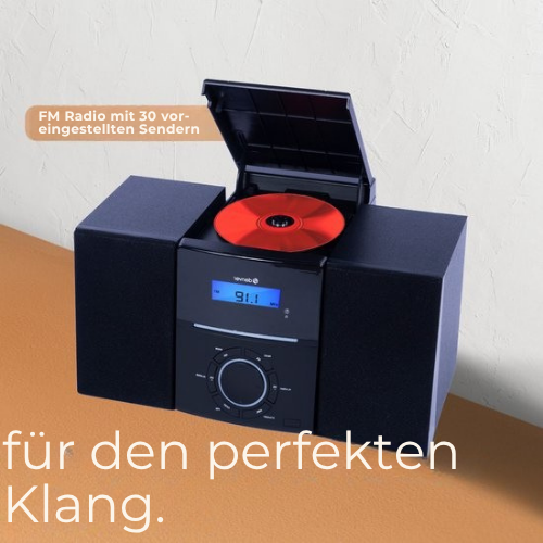 Denver Stereo-Set - FM Radio - CD Player - Radiowecker - 30 Voreinstellungen - AUX - Schwarz