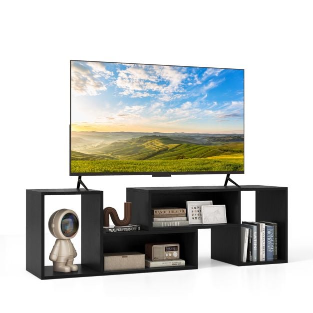2-tlg. Konsole TV-Ständer Modernes minimalistisches Unterhaltungszentrum
