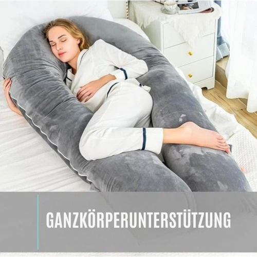Strex Schwangerschaftskissen - XXL - Umstandskissen - 280cm - Abnehmbarer Bezug - Grau