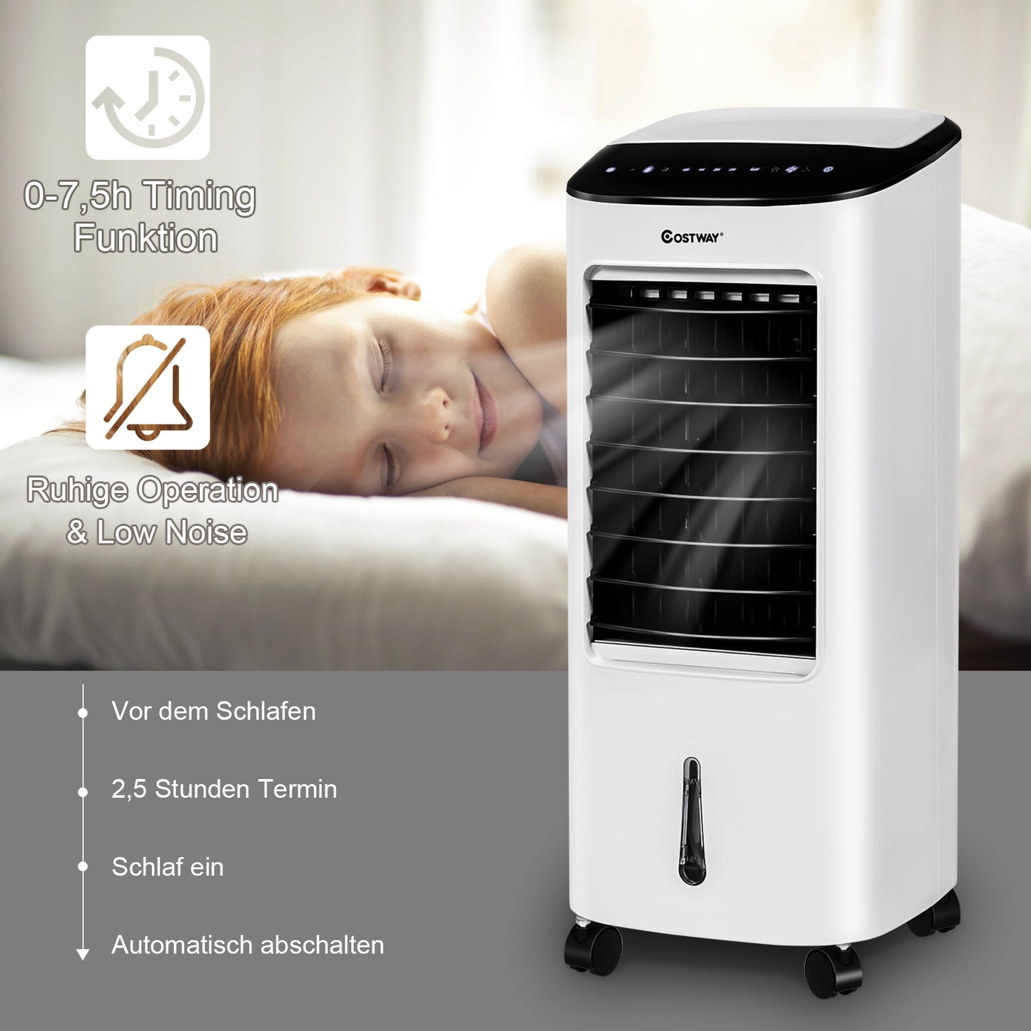 Coast Air Cooler - Luftbefeuchter - 4-in-1 - mit Kühlelementen und Fernbedienung - 65W - Weiß