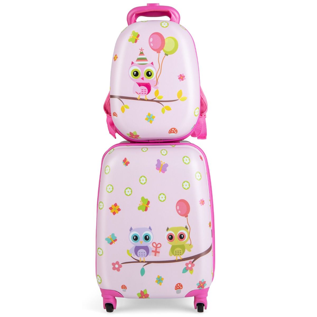 Coast 2-teiliges Kinderkofferset - 360° Räder - 33 x 22 x 41 cm - ABS - Pink