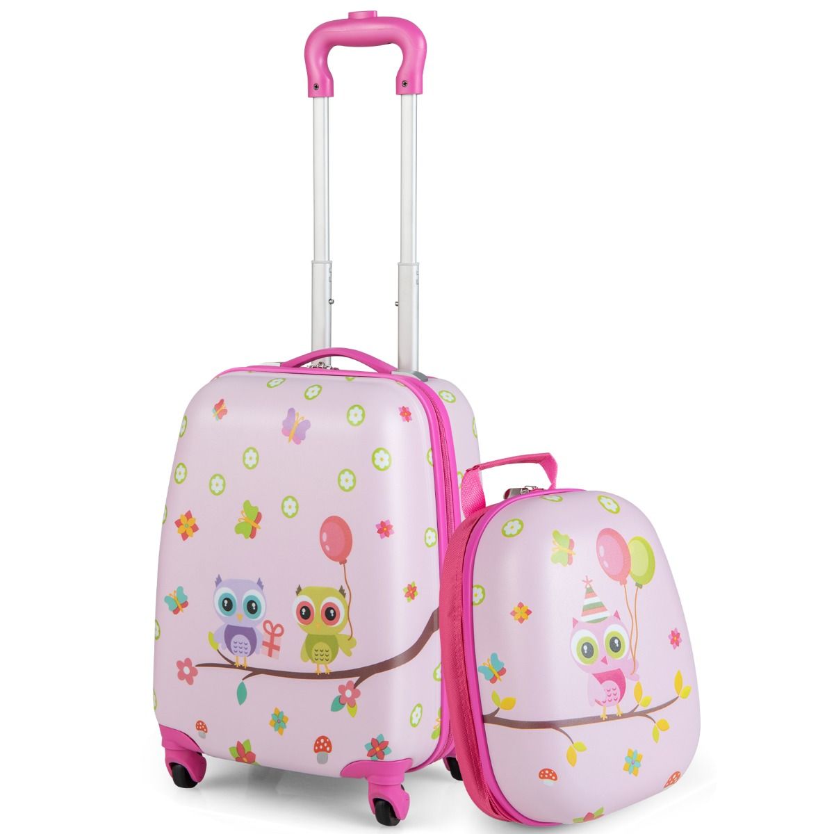 Coast 2-teiliges Kinderkofferset - 360° Räder - 33 x 22 x 41 cm - ABS - Pink