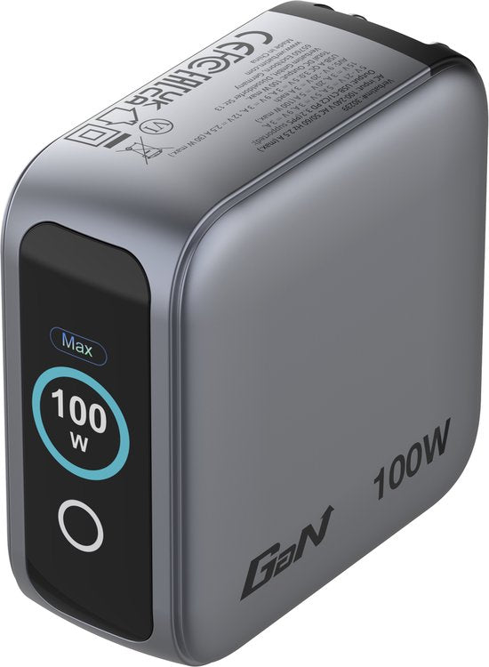 Verbatim Mini-Gan-Ladegerät 100 W, 2 × USB-C, 1 × USB-A, QC, für Apple MacBook und iPhone
