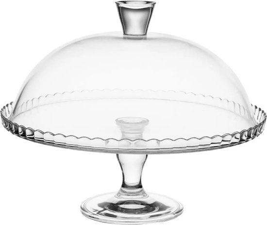 Pasabahce-Platte – mit Glasglocke – Glas – 32,2 cm