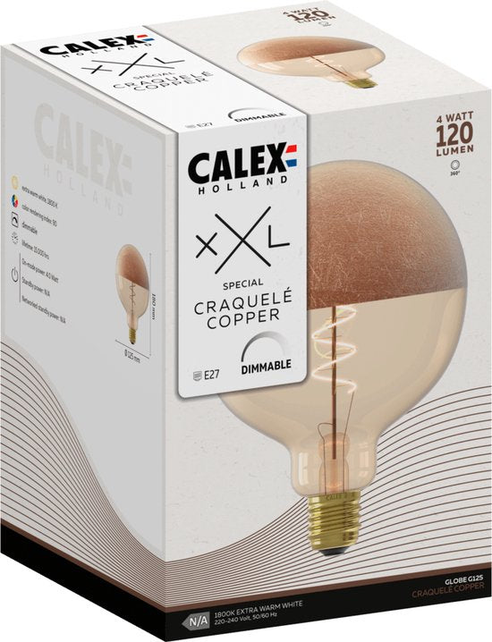 Calex XXL Specials LED-Lampe G125 - E27 - 120 Lm - Kupferspirale