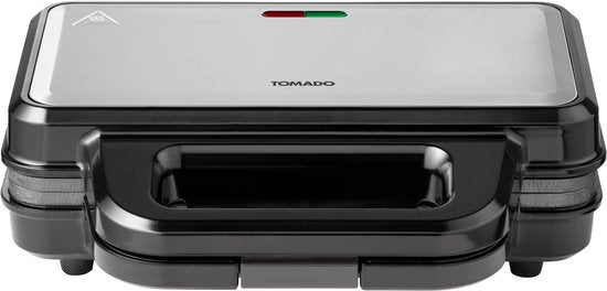 Tomado TGP2002S Sandwichtoaster für 2 Sandwiches – Grillplatte – Panini – PFAS-frei – 1000 Watt – Edelstahl