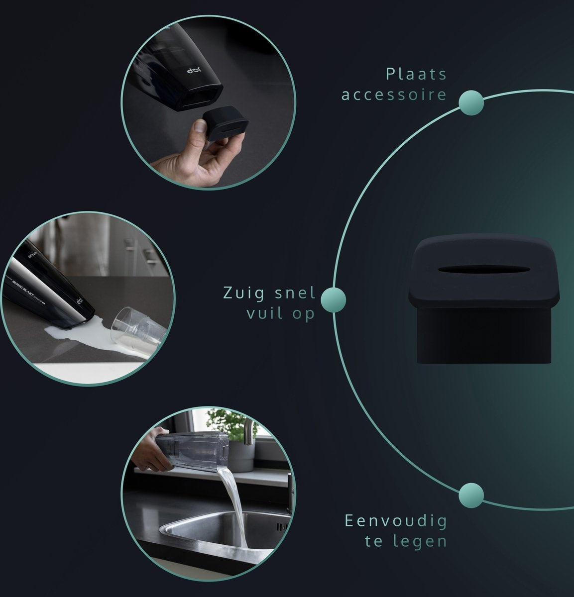 JAP Tornado S3C - Fest und flüssig - Alles in einem Handstaubsauger - Auto, Haustiere und Haus - Kabellos - Beutelloser Staubsauger - 5 Köpfe - 22.2V - Carbon