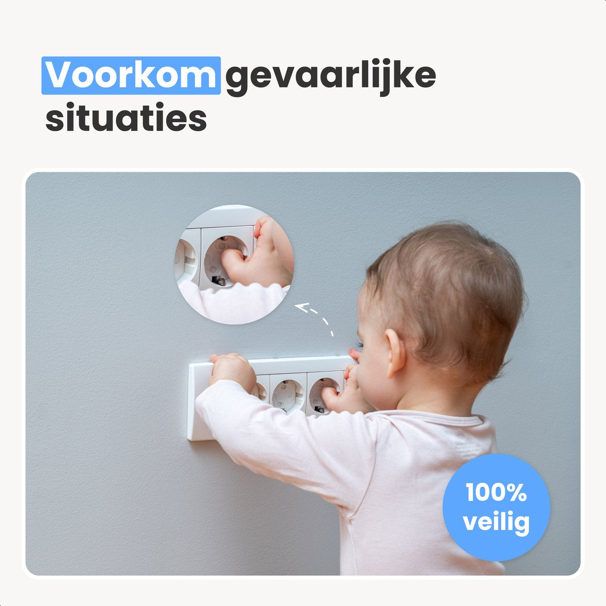 Steckdosenschutz - 15 Stück - Baby- und Kinderschutz - Geeignet für niederländische Steckdosen - Weiß