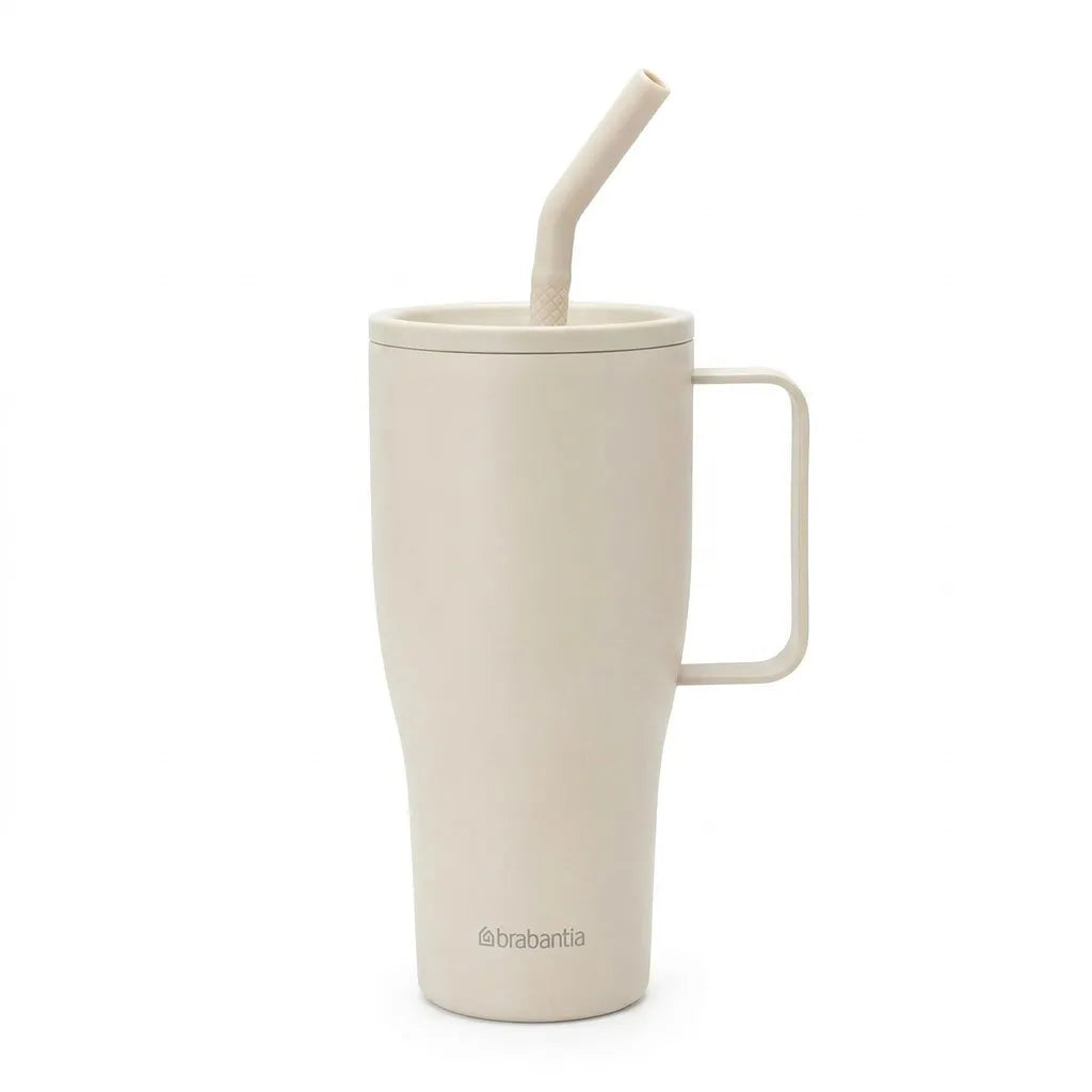 Brabantia Thermobecher – Strohhalm – 830 ml – 6 Std./15 Std. – 20,4 x 13 cm