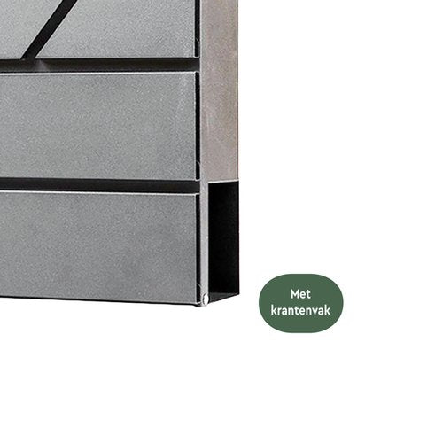 BRASQ PB200 Deluxe Wandbriefkasten – Edelstahl – Mit Zeitungshalter & Zylinderschloss
