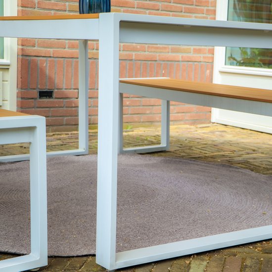 AXI Corfu Outdoor-Teppich – Rund – Ø 180 cm – Beige / Rosé – Outdoor-Teppich – Outdoor-Teppich – Wetter- und UV-beständig – Flachgewebt – Gartenteppich – Für drinnen und draußen – Handgewebt