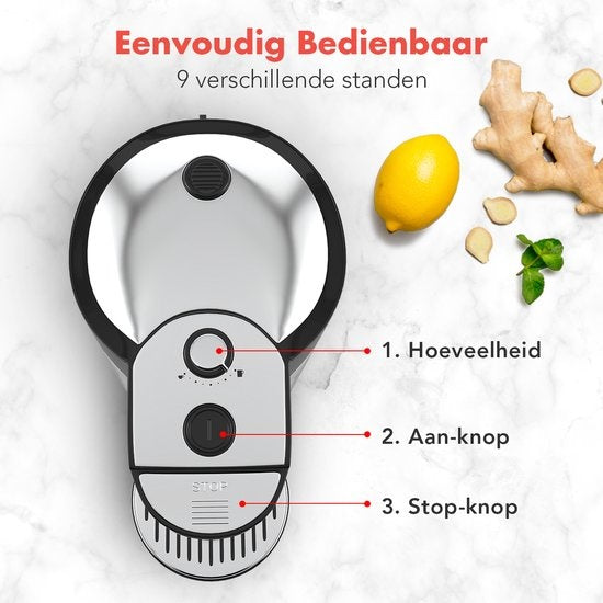 KitchenBrothers Heißwasserspender - 2L - 3000W - Edelstahl/Schwarz