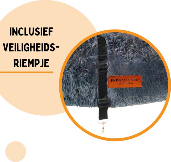 By Cee Cee Car Seat Dog Deluxe Back Seat - Hundekorb Auto mit Sicherheitsgurt - Autokorb Hund - Hundesitz - Großer Hund - Dunkelgrau - Größe M