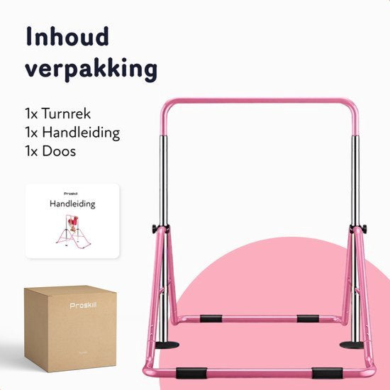 Zusammenklappbares Turngerüst - Klettergerüst - Verstellbar in 4 Höhen - Streckgerüst - Duikelrek - Kinder - Kleinkind - Klettergerüst für draußen und drinnen