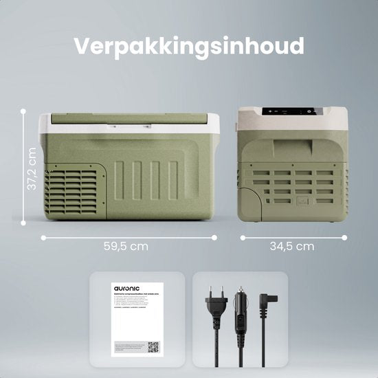 Auronic Electric Cool Box - Kompressor - 21L - 12V und 240 Volt - Campingkühlschrank - Frigobox Auto - Grün
