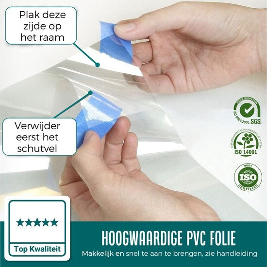 Homewell Fensterfolie HR++ 120x300cm - 99% UV-Schutz - Statisch selbstklebend - Isolierend - Transparent