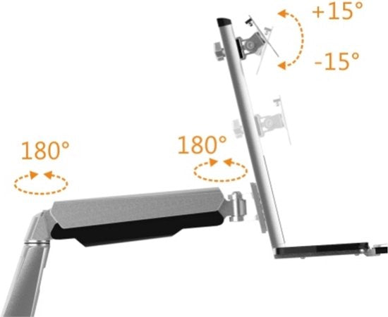 Sitz-Steh-Arbeitsplatz - Monitorhalterung mit Tastatur - Arbeitsstation