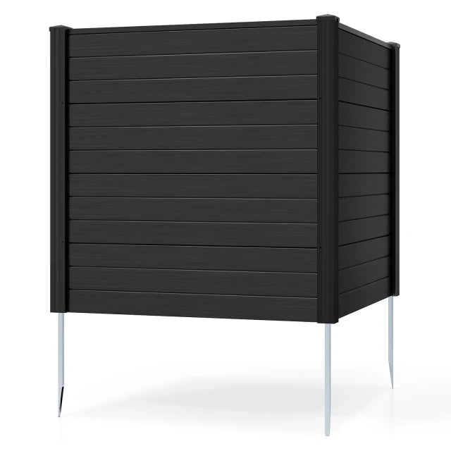 Coast Privacy Screen Schwarz - 2-teiliges Zaunpaneel für den Außenbereich mit Metallgrundpfosten - 123 x 123 cm