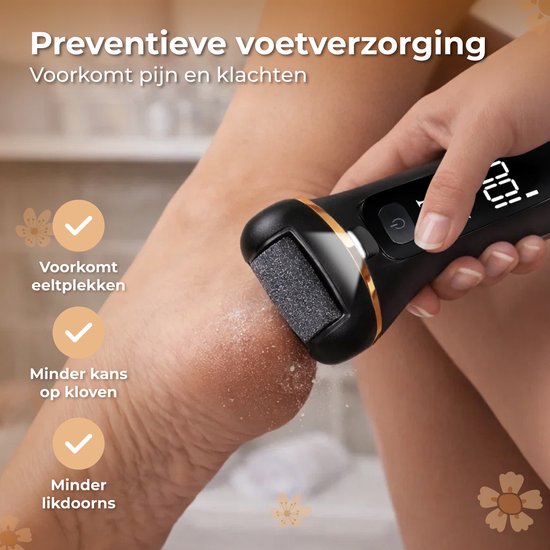 Nuvance Hornhautentferner – Elektrisches Pediküre-Set – 18-teilig – Elektrischer Hornhautentferner – Fußfeile – Professionell – Schwarz
