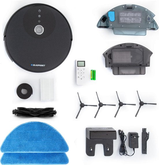 Blaupunkt - Bluebot XBOOST BPK-VCBB1XB - Staubsaugerroboter mit Wischfunktion - Ladestation - Turbo-Saugfunktion