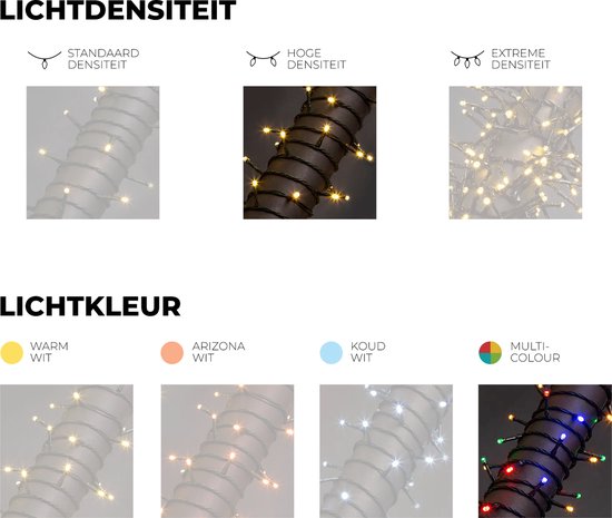 Stella LED, Lichterkette, 20 m, 300 LEDs, mehrfarbig, grünes Kabel, für drinnen und draußen, 24 V