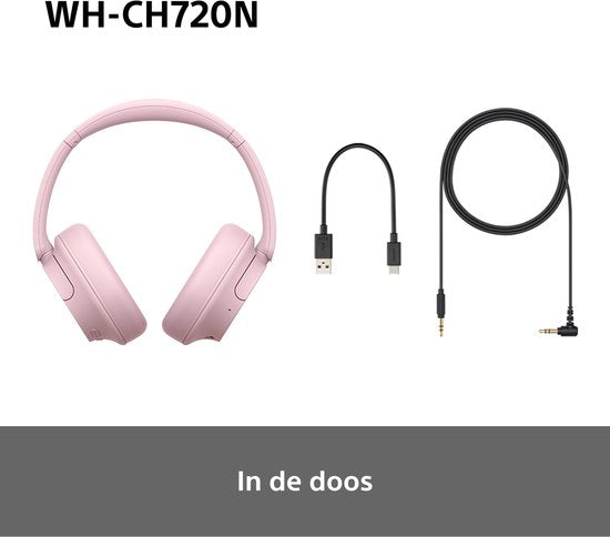 Sony WH-CH720N – Kabellose Over-Ear-Kopfhörer mit Geräuschunterdrückung – Rosa