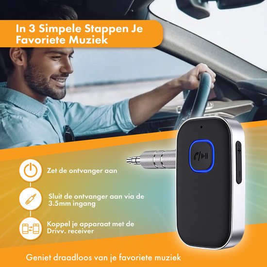 Bluetooth-Empfänger - 16 Stunden kabellos - BT 5.0 - 3.5MM AUX - Bluetooth-Empfänger - Bluetooth-Empfänger Auto