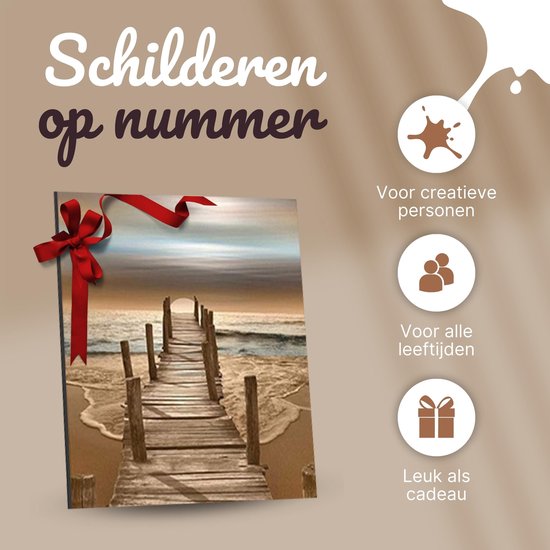 RubyeÂ® Malen nach Zahlen Erwachsene - Sonnenuntergang - Inklusive Farbe und Pinsel - Leinwand Malerei Leinwand - Farbe nach Zahlen - 40x50cm