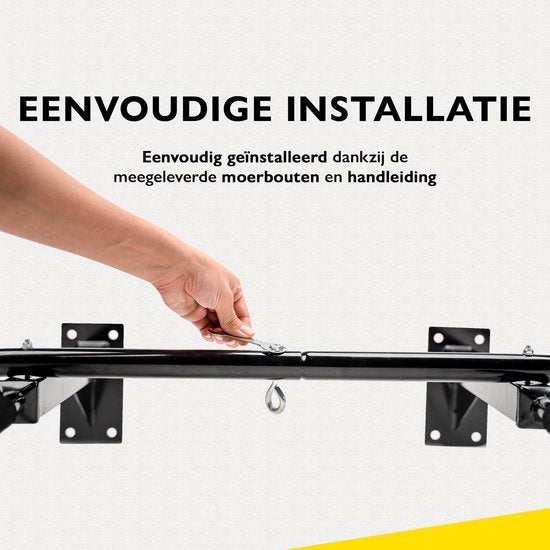 Zoluko Professionelle Klimmzugstange zur Wandmontage – inkl. Widerstandsband (Medium) und E-Book – 150 kg Tragkraft – einfache Befestigung – Klimmzugstange für Fitness – Klimmzugstation für das Training zu Hause – Chin-Up-Stange – Schwarz