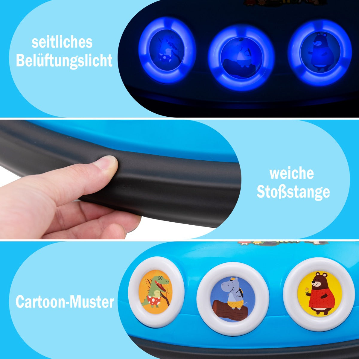 Coast Autoscooter - 360 Grad drehbar - 12V - Inkl. Musik & Licht - 73x73x43cm - Blau