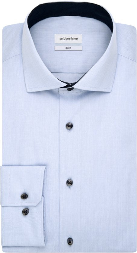 Seidensticker Slim Fit Hemd, Popeline, blau