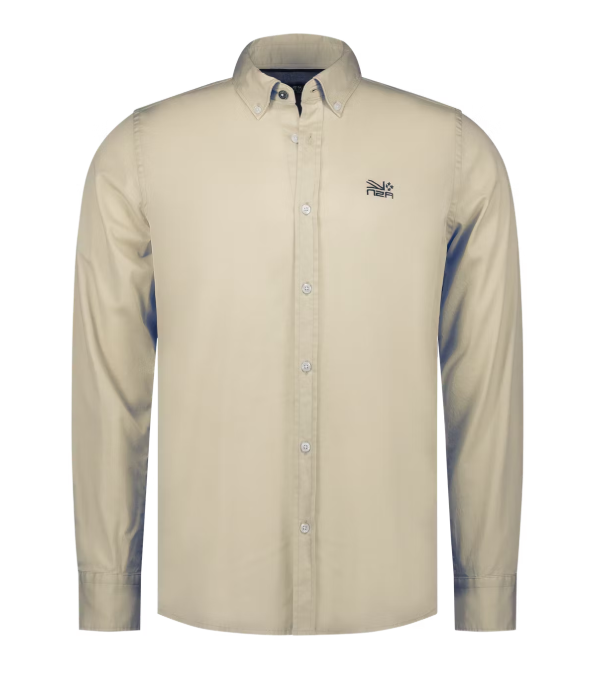 NZA Kingsley Shirt Herren - Größe XL - Creme - 97% Baumwolle