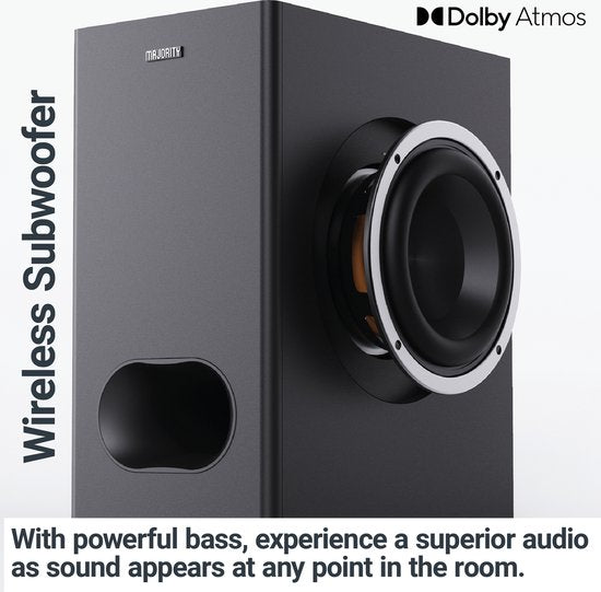 Majority Sierra Plus Dolby Atmos 2.1.2 Soundbar + Subwoofer - 400W, 3 x HDMI, Bluetooth, Optisch, USB
