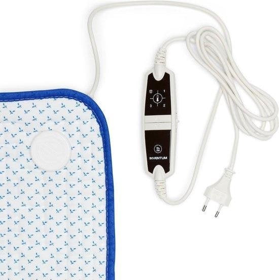 Inventum HN1312V - Elektrisches Unterbett - Separate Fußzone - 1 Person - 150 x 80 cm - Vlies/Baumwolle - Weiß/Blau