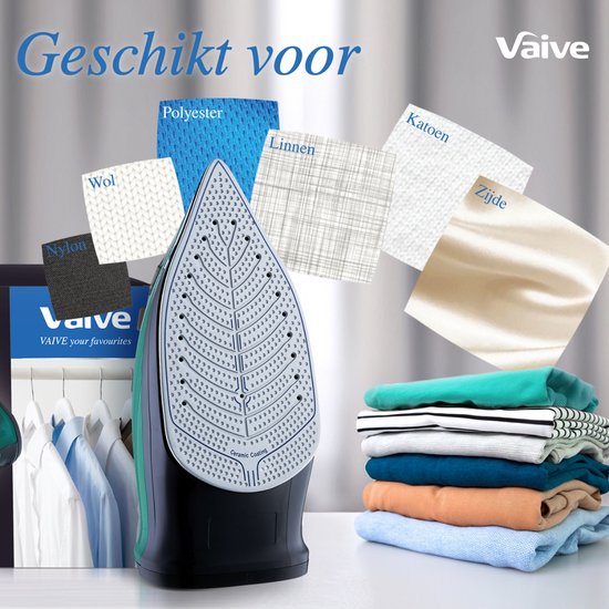 VAIVE TurboSteam 2400 Bügeleisen - Dampfbügeleisen - Dampfbügeleisen - 2400W - 320 ML Wassertank - Dampferhöhungsfunktion