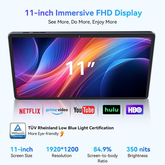 BESTTAB W90 Tablet – 11-Zoll-Tablet – 24 GB RAM – 256 GB ROM – 8000 mAh – Android 15 – WLAN 6 – Touchscreen-Tablet – Dual-SIM-Karte – Grau