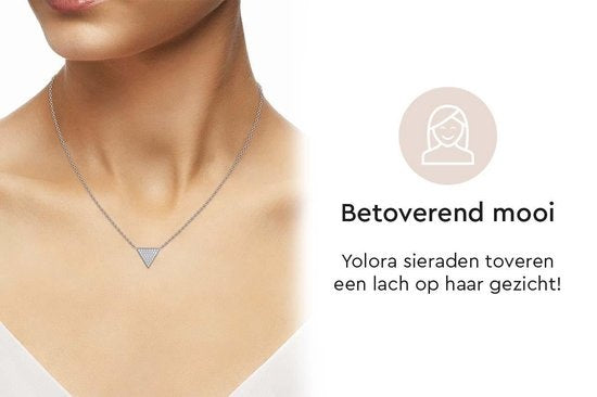 Yolora Damen Halskette mit Anhänger und Kalpa Camaka Kristallen - Farbe Silber - 18K Weißgold plattiert - Geschenkbox - Muttertagsgeschenk